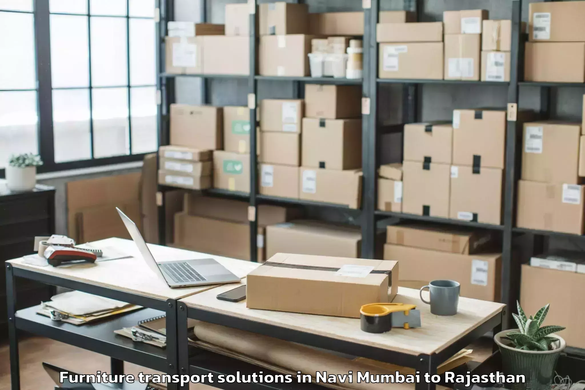 Book Navi Mumbai to Bhadasar Furniture Transport Solutions Online